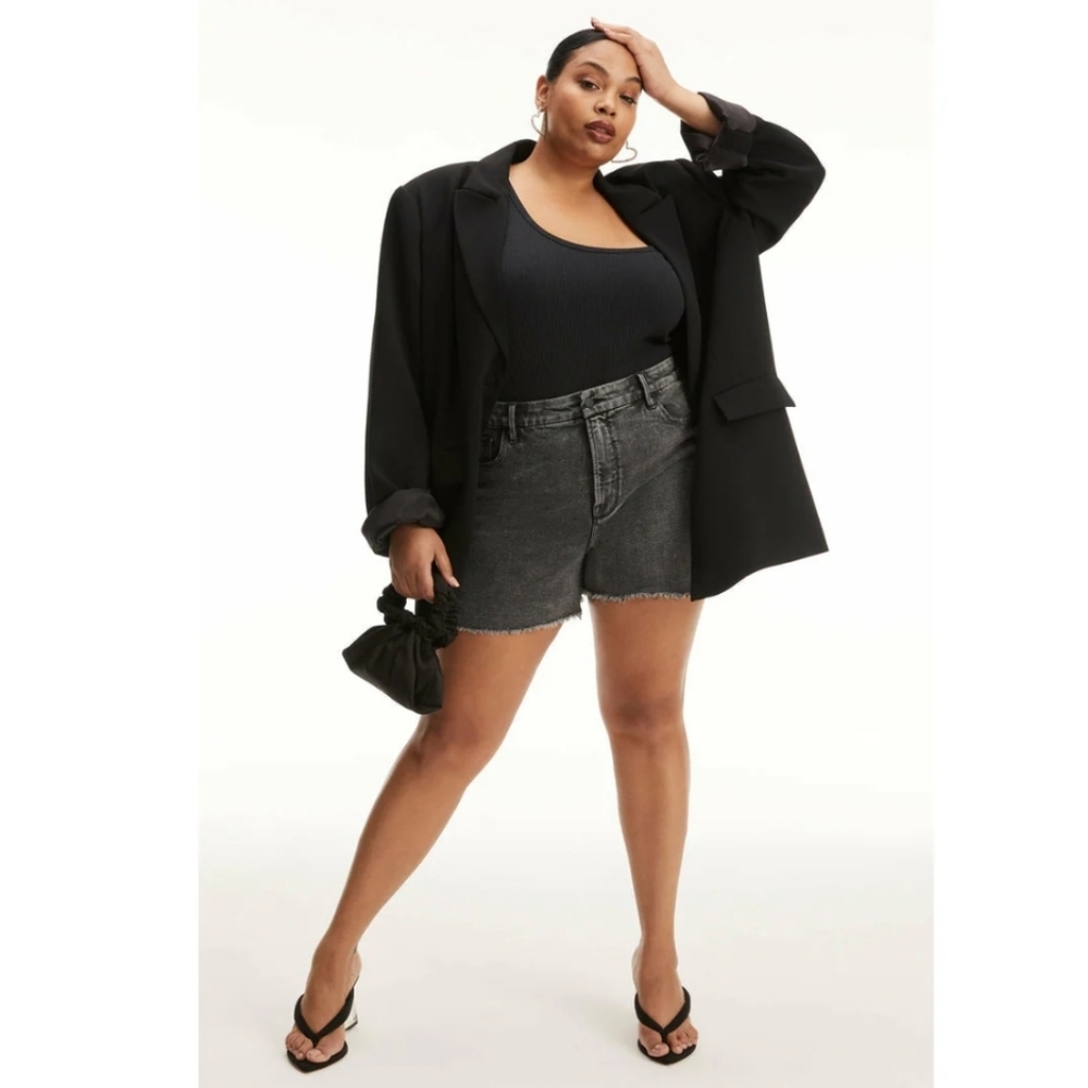 Good American Oversized Drapey Boyfriend Blazer